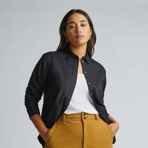 Everlane black cotton button down shirt